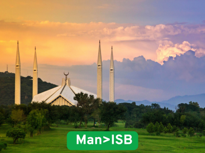 Manchester to Islamabad flights with Faisal Mosque